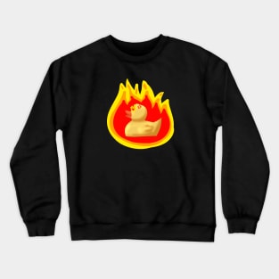 Funny Angry Rubber Duck On Fire Crewneck Sweatshirt